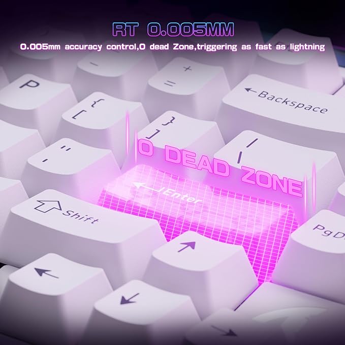 ATTACK SHARK R85 HE Wired 75% Rapid Trigger Mechanical Gaming Keyboard with Custom Lightbox 8KHz Polling Rate0.005mm RT Accuracy0.08MS LatencyHall EffectMagnetic SwitchDriver for PC-Star White