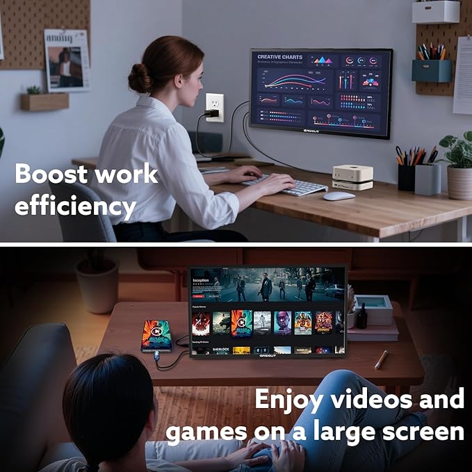 23.8'' Portable Monitor 2.5K 180Hz QHD 1440p VESA USB-C HDMI Laptop Screen Extender Built-in Stand Speakers for Laptop Mac PS4/5 Xbox Switch