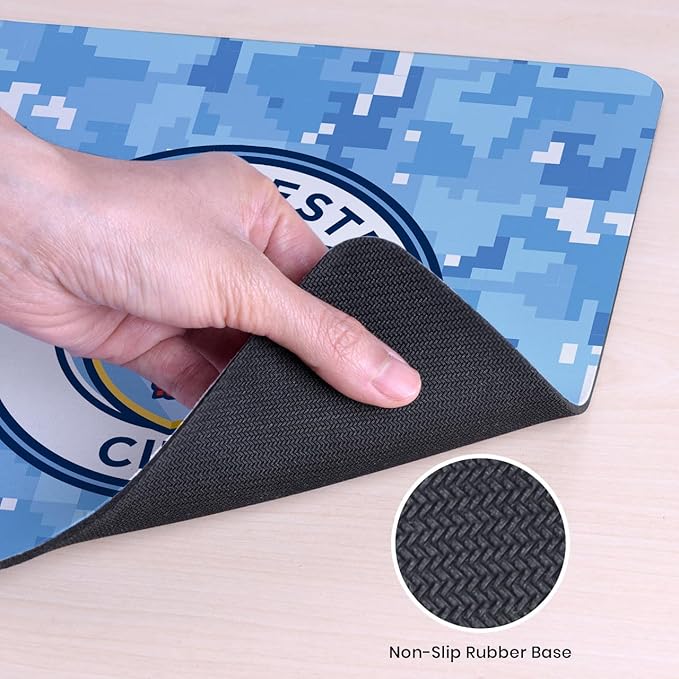 Head Case Designs Officially Licensed Manchester City Man City FC Blue Digital Camou Crest Logo 23.62 x 11.81 x 0.12 inches (600 x 300 mm) - L Gaming Office Desk PC Keyboard Mouse Mat Pad