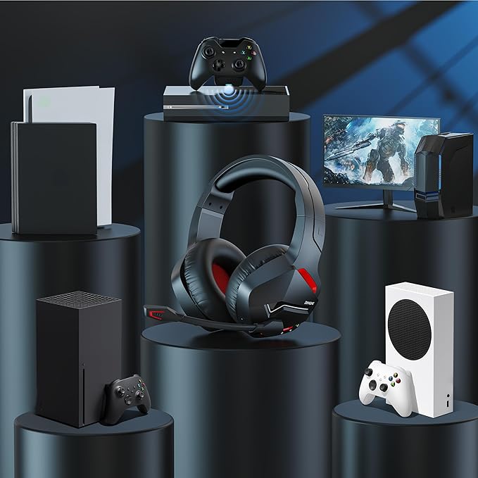 BINNUNE Xbox Wireless Gaming Headset for Xbox Series X/S Xbox One120H Ultra-Long Battery Bluetooth 5.3 Gaming Headphones with Noise-Canceling Mic Comfortable Over-Ear Headphones