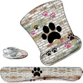 Keyboard Wrist Support + Wrist Mousepad + Coaster Combination Non-Slip PU Base with Gel Memory Mousepad Suitable for Gaming Office Pain Relief Mousepad Set - Cute Dog Paw Prints