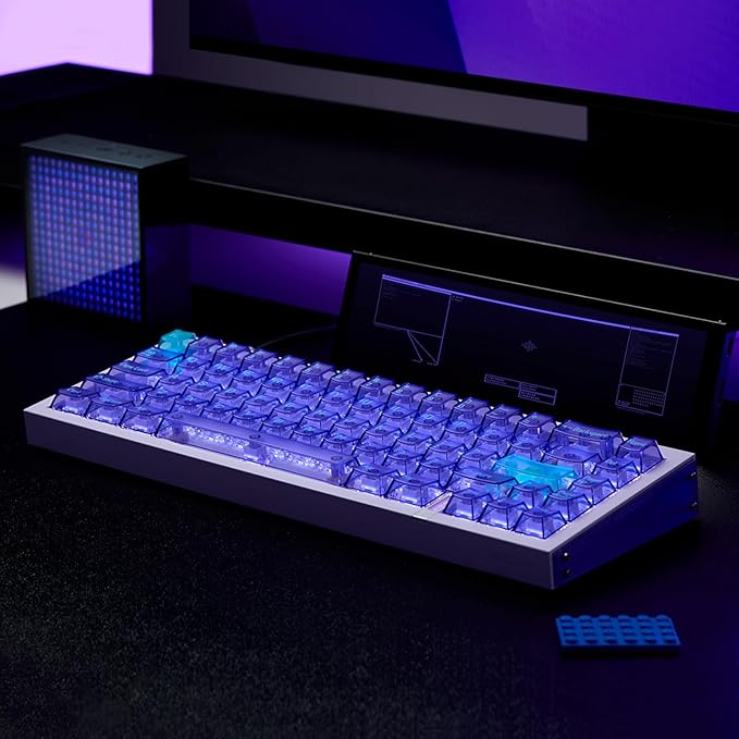 MelGeek REAL67 Wired Gaming Keyboard with RGB Magnetic Keyboard with Hall Effect Rapid Trigger Hot-Swappable Snap Tap &amp Adjustable Actuation Online HIVE Custom (Potassium-Transparent Purple)