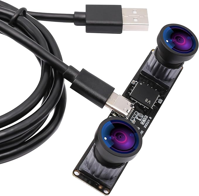 ELP 4MP Dual Lens USB Camera - Wide Angle 1080P 60fps Lightburn Mini UVC USB2.0 Laser Engraver Camera Module for Computer &amp Raspberry Pi
