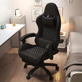 Gaming Chair with Footrest for AdultsErgonomic Computer Chair High Back Reclining Game Chair Pu Leather 350LBSHeight Adjustable Swivel Gamer Chair for GamingBlack