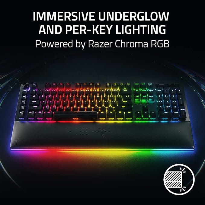 Razer BlackWidow V4 Pro Wired Mechanical Gaming Keyboard: Orange Switches Tactile &amp Quiet - Doubleshot ABS Keycaps - Command Dial - Chroma RGB - Magnetic Wrist Rest - Snap Tap