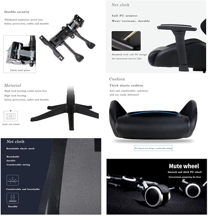 Office Chair Gaming Chair Computer Chair Ergonomic Chair Computer Chair Home Waist Backrest Office Comfortable Long Seat Chair Gaming Chair Study Chair Swivel Chair (Color : Style 1)