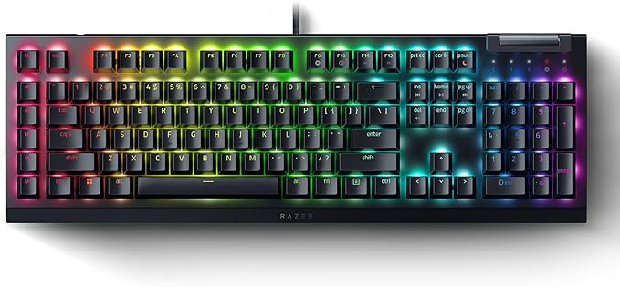 Razer BlackWidow V4 X - Mechanical Gaming Keyboard: Green Switches Tactile &amp Clicky 6 Dedicated Macro Keys Chroma RGB Doubleshot ABS Keycaps Media Controls Sound Dampening &amp Stabilizers (