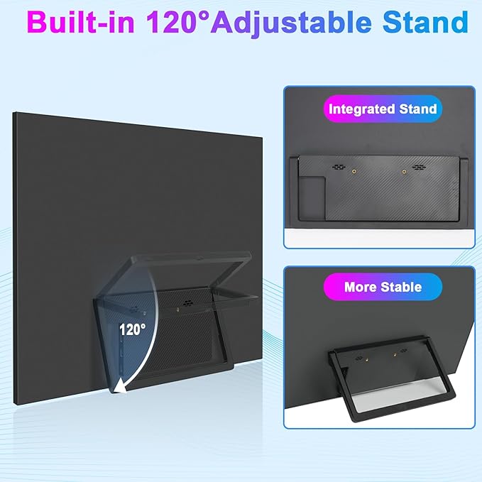 16 Portable Monitor 165Hz (Support 144Hz)100% sRGB 16:10 1200P FHD IPS HDR Gaming Monitor Ultra-Slim Travel Monitor with Speakers External Second Screen for Laptop PSMac XboxSwitch
