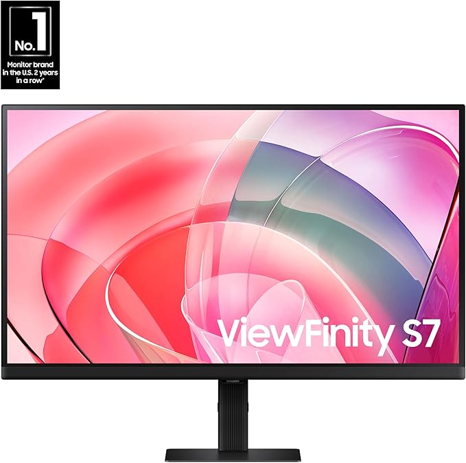 SAMSUNG 27-Inch ViewFinity S7 (S70D) Series 4K UHD High Resolution Monitor with HDR10 Multiple Ports Easy Setup Stand Advanced Eye Care LS27D702EANXGO 2024