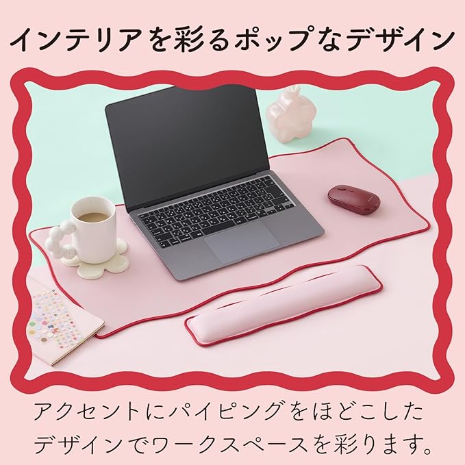Elecom MOH-UKM01PN Mouse Pad Wrist Rest Wave UKIU Pink