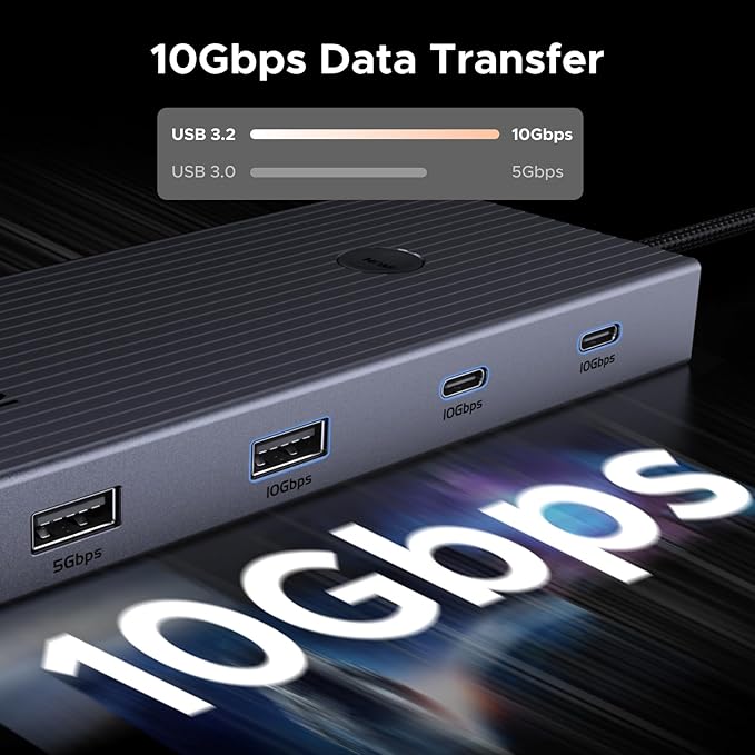 UGREEN Revodok Pro 9 in 1 USB C Hub Gigabit Ethernet Adapter 4K@60Hz HDMI 100W PD Charging USB A Data Ports SD/TF Card Reader Compatible with Mac M1 M2 M3M4 M5Steam Deck