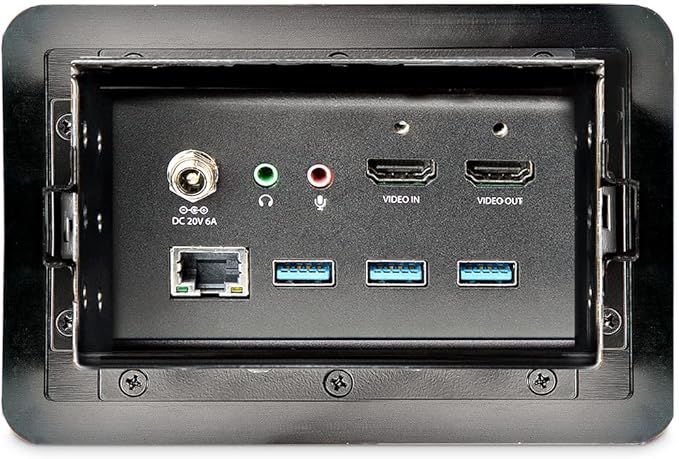 StarTech.com Conference Room Docking Station - Universal Laptop Dock - 4K HDMI 60W Power Delivery USB Hub GbE Audio - in-Table Connectivity Box for Huddle/Boardroom Collaboration Space TAA