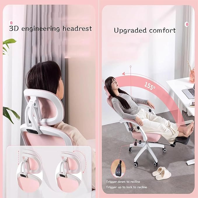 Office Chair Gaming Chair Computer Chair Ergonomic Desk Chair Executive Adjustable Swivel Task Chair with 160° Wide Angle of Recline(Size:SizeColor:E)
