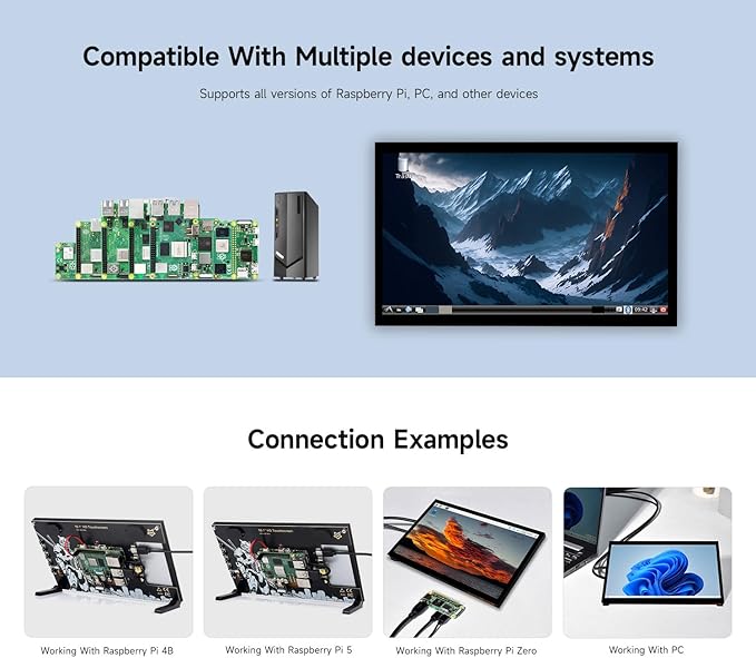 KLAYERS LUCKFOX Touchscreen for Raspberry Pi10.1inch HDMI 1024 x 600 Plug&ampPlay Portable Monitor with Stand10 Point Touch LCD Display with Dual-Track SpeakersSecond Screen for Laptop PC