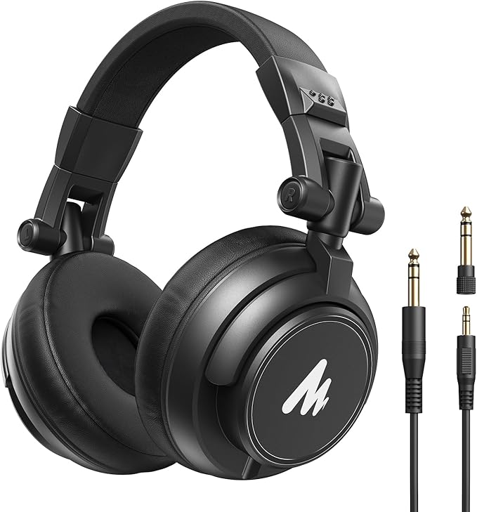 MAONO HD300T USB/XLR Podcast Microphone and MH601 Pro Studio Monitor Headphones