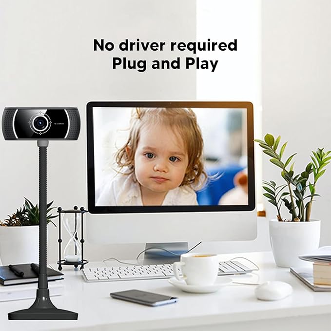 Rotatable Metal Base 720P USB Conference Camera WithAuto Focusing Focusing for Laptop Desktop Live Streaming Video Conference Camera for Meetings