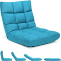 GORELAX Floor Chair with Back Support 14-Poistion Adjustable Folding Gaming Chair Recliner Meditation Chair with Steel Frame Padded Lazy Sofa Chair for Adults Kids (Turquoise)