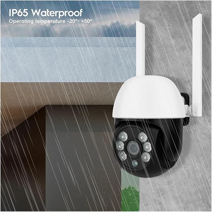 IP Camera P2P 1080P HD WiFi Color Night Vision Auto Tracking Surveillance Webcam Outdoor Security Monitor(EU PlugCamera Add 32G)