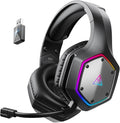 EKSA 2.4GHz Wireless Gaming Headset for PS5PS4PCSwitchMobileMac Bluetooth Gaming Headphones with ENC Microphone RGB 20ms Latency 120H Battery 7.1 Surround Sound Headset 3.5mm Audio Cable