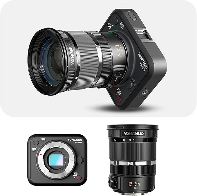YONGNUO YN433 II 4K Live Streaming Camera w/ 12-35mm F2.8-4M Lens Interchangeable M43 Micro Four Thirds Support Android System for Panasonic LUMIX Professional Camera Lens