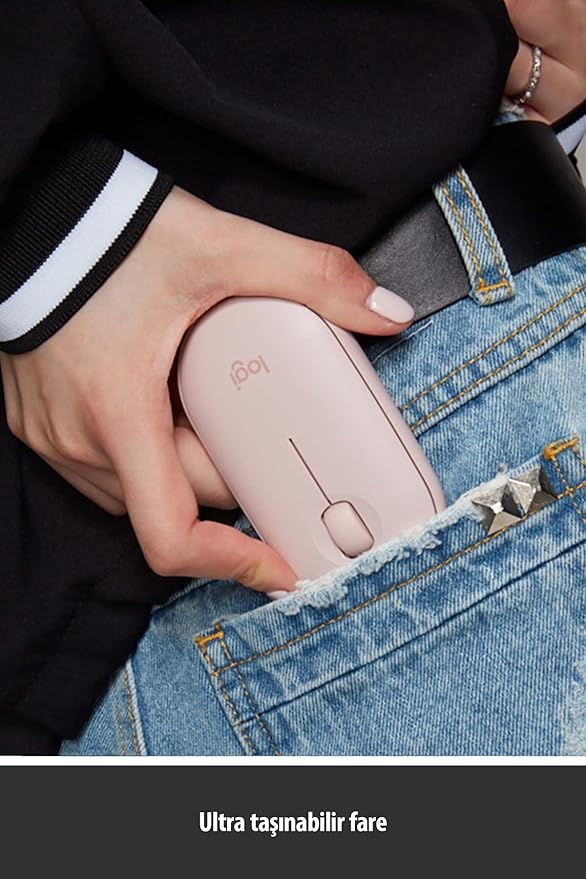 Logitech Pebble Wireless Mouse with Bluetooth or 2.4 GHz Receiver Silent Slim Computer Mouse with Quiet Clicks for Laptop/Notebook/iPad/PC/Mac/Chromebook - Rose/Pink