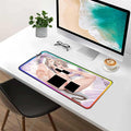 RGB Mouse Pad Sexy Anime Gaming LED Mouse Pad XXL Gamers Colorful USB Laptop Keyboard Pad Gaming Desk Sexy Butt Breasts Chest (35.43x15.74 inche)