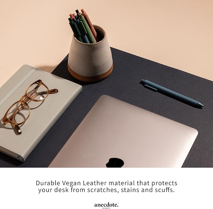 ANECDOTE Vegan Leather Desk Pad - 31.5x17 Desk Mat for Your Office. This Quality Large Mouse Pad has Chic Elegance Professional Look &amp Satisfying Touch - The Perfect Leather Mouse Pad for You!