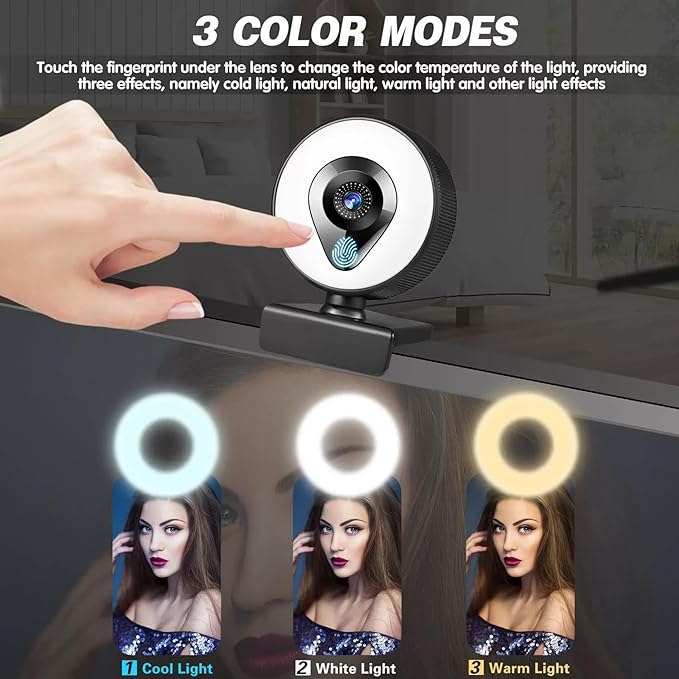 Streaming Media Network Camera Dimming Light and Microphone Cameras Streaming Media High-Definition 1080p Autofocus Webcam