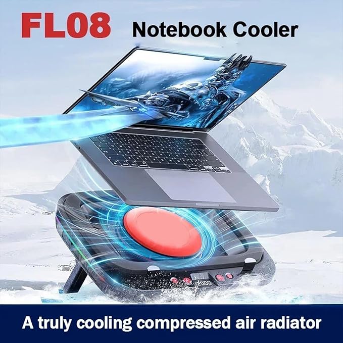 Laptop Cooling Pad FL08 Powerful Fan Strong Airflows Cooling Stand Base Notebook Bracket with Wide Compatibility