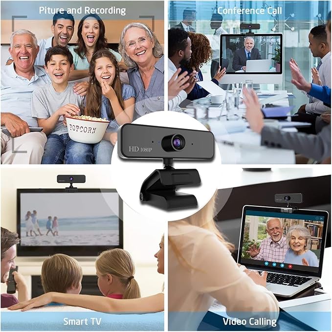 Web Camera Full HD 1080P Web Camera with Microphone Webcam for Laptop Computer USB PC Camera for Video Call Twitch Steam Web Cam for Gaming Video Calling Recording (Color : Type 2)