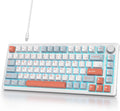 75% Wired Gaming Keyboard Hot Swappable Gasket Mount White Switch 82 Keys TKL Mechanical Keyboard NKRO Creamy for PC Laptop Windows Gamer (Salmon)