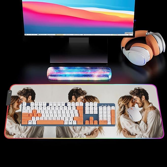 Custom Large Mouse Pad Personalized Mouse Pad Gaming with Photo Text Personalized Mouse Pads for Desk Office Gaming 35.5x16inch