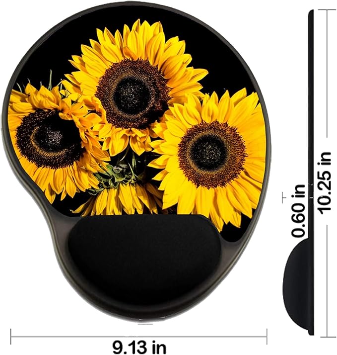 MSD Mousepad Wrist Rest Protected Mouse Pads/Mat with Wrist Support Design for Yellow Summer Sunflower Flower Nature Flora Seed Garden Sun Spring Beauty F