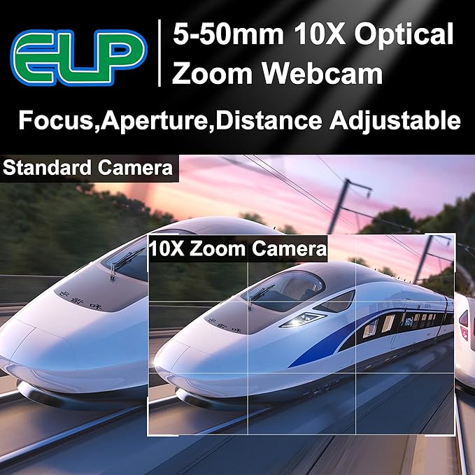 8MP USB Camera Manual Zoom 5-50mm Lens Webcam Variable Focus PC Camera Mini UVC USB2.0 USB with Camera for Computer IMX179 Close-up Camera Varifocal Web Camera with Zoom for Raspberry Pi Laptop
