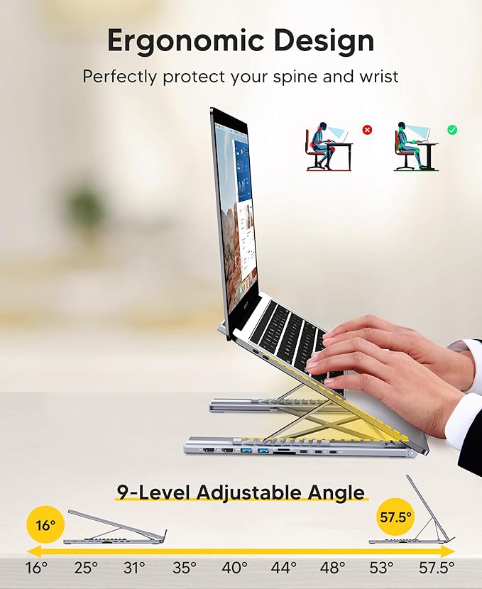USB C Laptop Docking Station Stand Dual Monitor 4K@60Hz 9 in 1 USB C Hub with 2 HDMI 2 USB 3.0 PD 100W Universal Dock Station for MacBook Pro/Air/Dell/HP/Surface/Lenovo