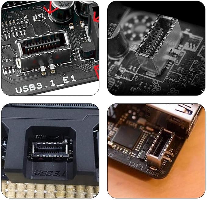 JSER USB 3.1 Front Panel Header 19Pin to USB-C &amp USB 3.0 HUB 4 Ports Front Panel Motherboard Cable Compatible for 3.5 Floppy Bay