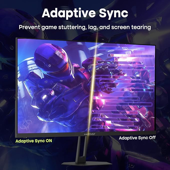 Amzfast 24.5 Inch 280Hz/240Hz Gaming Monitor 1ms Adaptive Sync FHD 1080p Computer Monitor 3000:1 HDR 10 Bit 126% sRGB 93% DCI-P3 TÜV Rheinland Eye Care HDMI 2.0 x 2 &amp DP 1.4 x 2 AMZG25X1