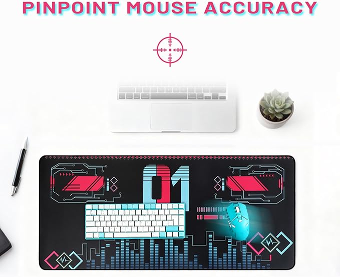 35.4''x15.7'' Mouse Pad Large Desk Mat with Non - Slip Base for Hatsune Miku Collaboration