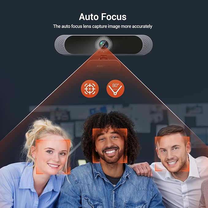 DEPSTECH 4K Webcam DW49 HD 8MP Equipped with Sony Sensor Autofocus Webcam with Microphone Privacy Cover Plug Play USB Computer Web Camera for Pro Streaming/Online Teaching/Video Calling/Zoom/Skype