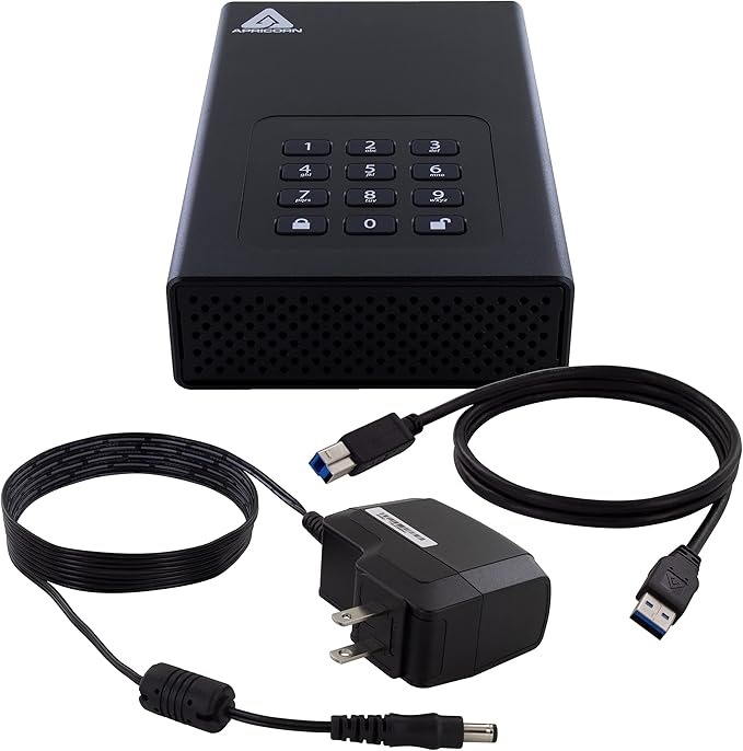 Apricorn 2TB Aegis Padlock DT 256-Bit Encrypted USB 3.0 Hard Drive (ADT-3PL256-2000)