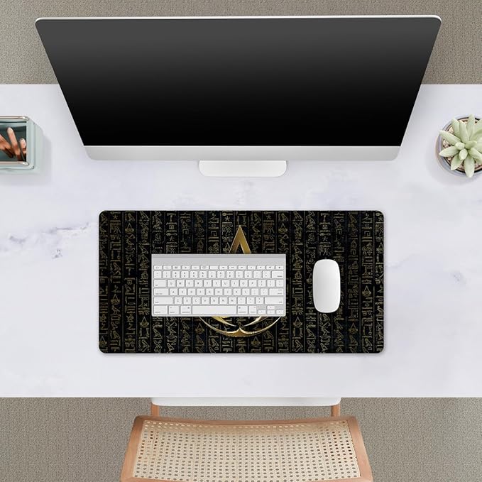 Head Case Designs Officially Licensed Assassin's Creed Logo 3D Heiroglyphics Origins Graphics 23.62 x 11.81 x 0.12 inches (600 x 300 mm) - L Gaming Office Desk PC Keyboard Mouse Mat Pad