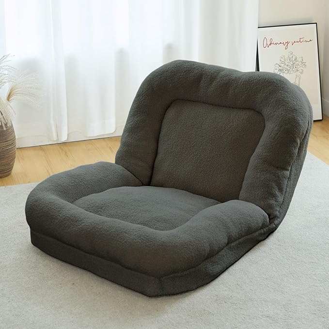 Floor Chair Indoor Adjustable Floor ChairLazy Sofa BedFoldable High Back Floor Gaming Chair | Lazy Sofa Couch Bed For Teens &amp Adults | Soft Cushioned | Accent Bean Bag Couch For Bedroom Salon