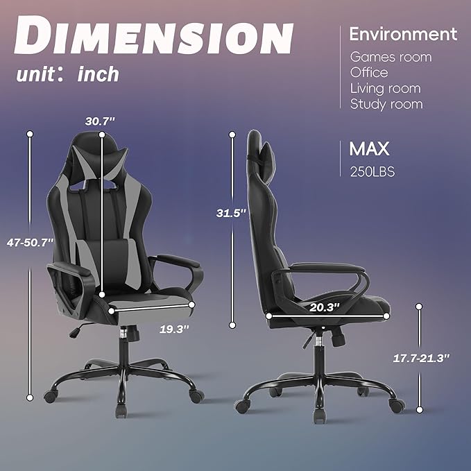 Cheap Gaming Chair PC Chair Ergonomic Office Chair Computer Chair Video Game Chairs for Kids Silla Gamer Chair with Headrest and Lumbar Support Massage Chair Gaming Chairs for Adults Comfy Chair