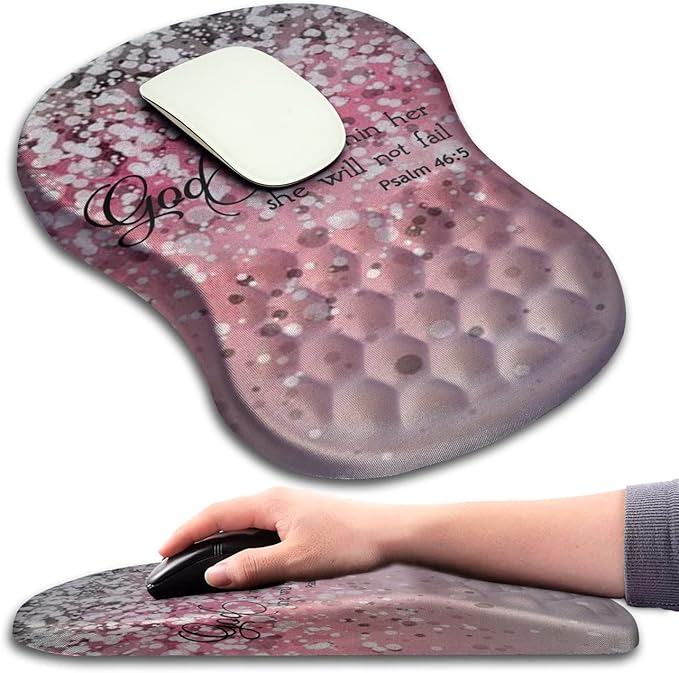 Mouse Pad Wrist Support Ergonomic Mouse Pad with Massage Dot Comfortable Computer Mouse Pad for Laptop Wrist Rest Pain Relief Mousepad with Non-Slip PU Base for Office &amp Home 12 x 8 in
