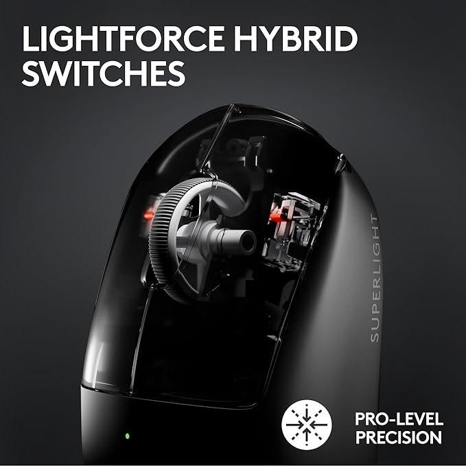 Logitech G PRO X Superlight 2 Lightspeed Wireless Gaming Mouse 8K Polling Lightweight LIGHTFORCE Hybrid Switches Hero 2 Sensor 888 IPS 44000 DPIUSB-C Charging PC &amp Mac (Renewed)