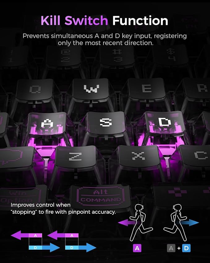 GravaStar Mercury V75 Lite Hall Effect Magnetic Gaming Keyboard – 8KHz Rapid Trigger Wired 75% Keyboard Adjustable Actuation Hot-Swappable Switches Transparent RGB for PC/Mac