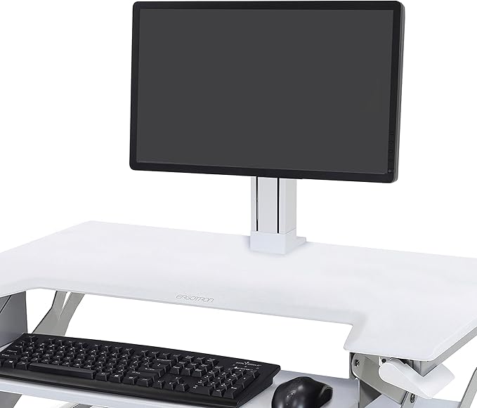 Ergotron – WorkFit Single Monitor Kit LD – for Monitors Up to 27 Inches 6 to 16 lbs – Add-on for WorkFit-T WorkFit-TL WorkFit-TX and WorkFit Corner – White