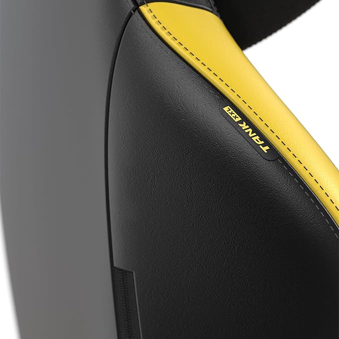 DXRacer Tank XXL Ergonomic Video Gaming Chair for Adults Office Reclining Computer Chair with Magnetic Head Pillow and Lumbar Support Racing Style Height Adjustable (EPU Leatherette Black Yellow)