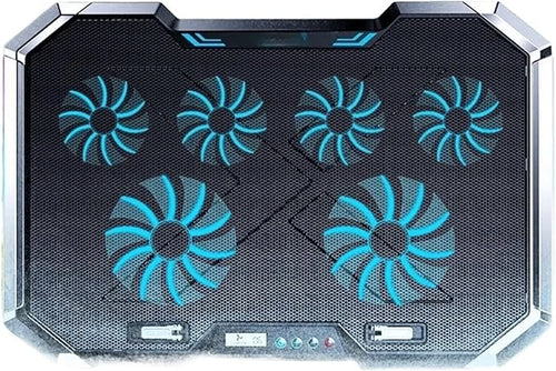 17 Inch Gaming Laptop Cooler 6-Fan LCD Screen Two USB Ports 1500RPM Laptop Cooling Pad RBG Luminous Laptop Stand