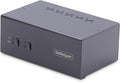 StarTech.com 2-Port Dual-Monitor DisplayPort KVM Switch 4K 60Hz 2X USB 5Gbps Hub Ports 2X USB 2.0 HID Ports Hotkey and Push-Button Switching TAA Compliant (P2DD46A2-KVM-SWITCH)